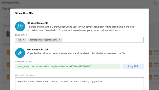 Streamline File Sharing with Enhanced Options Now Available in ConstructionOnline